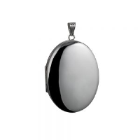 Silver 45x35mm oval plain Locket