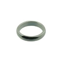 Silver 4mm plain D shaped Wedding Ring Sizes I-P
