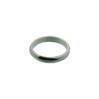 Silver 4mm plain D shaped Wedding Ring Sizes Q-Z