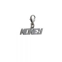Silver 6x21mm 'Money' Charm with a lobster catch