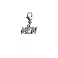 Silver 6x8mm 'Men' Charm with a lobster catch