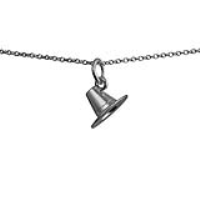 Silver 7x12mm Pilgrim Hat Pendant with a 1mm wide rolo Chain 16 inches Only Suitable for Children