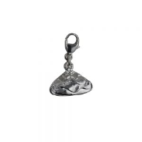 Silver 7x14mm Oyster Shell Charm on a lobster trigger