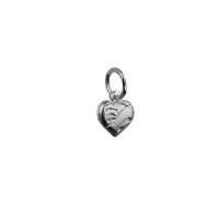 Silver 7x7mm heart symbol of charity Pendant or Charm