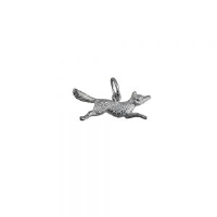 Silver 8x23mm running Fox Pendant or Charm