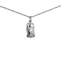 Silver 8x29mm Car Pendant with a 1mm wide rolo Chain 22 inches