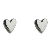 Silver 8x8mm plain heart shaped stud Earrings