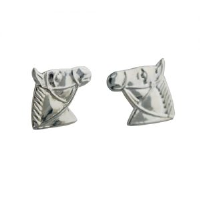 Silver 8x9mm Horse Head stud Earrings