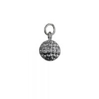 Silver 9mm solid Golf Ball Pendant or Charm