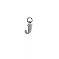 Silver 9x11mm plain Initial J Pendant or Charm