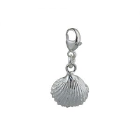 Silver 9x11mm Sea Shell Charm on a lobster trigger