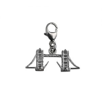 Silver 9x20mm Tower Bridge Charm with a lobster catch
