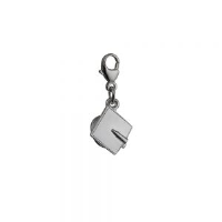 Silver 9x9mm Graduation Cap Charm on a lobster trigger