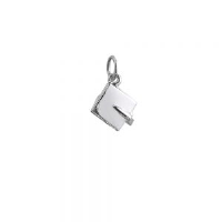 Silver 9x9mm Graduation Cap Pendant or Charm