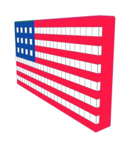 Mosaic Wall - American Flag - 12 Ft x 1 Ft 3 In x 6 Ft 7 In