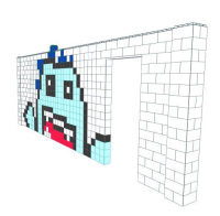 Mosaic Wall - Monster - 22 Ft 6 In x 1 Ft 6 In x 8 Ft 7 In