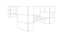 Shelving - 2 Level Corner Unit w/Thin Columns - 6 Ft 6 In x 3 Ft 6 In x 2 Ft 6 In