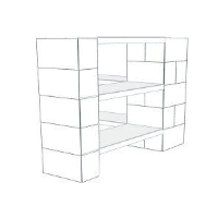 Shelving - 3 Level Corner Shelving Kit B/Thin Columns