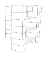 Shelving - 4 Level Corner Shelving Kit B/Thin Columns