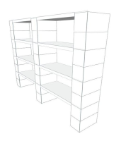 Shelving - 4 Level, Double Shelf, 72"W Kit