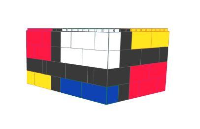 Table Base - "Mondrian" Style Coffee Table - 4 x 3 x 2 Ft 1 In