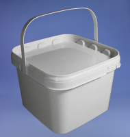 White Square 3.5 Litre Bucket complete with Tamper Proof Neck