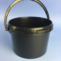 BLACK 3 LITRE BUCKET C/W PLASTIC HANDLE & TAMPER EVIDENT NECK