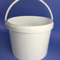 WHITE 16 LITRE ROUND TAPERED BUCKET COMPLETE WITH HANDLE AND TAMPER EVIDENT NECK