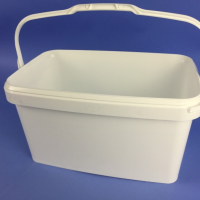 White Rectangular Bucket 12.1 Litre complete with Tamper evident neck- PBR12W