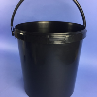 BLACK 21 LITRE BUCKET C/W PLASTIC HANDLE & TAMPER EVIDENT NECK