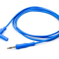 PJP 2045 25A PVC Test Lead with 4mm Plug to Right-Angle Plug