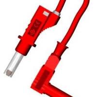 PJP 2210-2410-600V 12A PVC Retractable Plug to Right-Angle Plug Lead