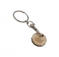 Wooden Trolley Coin Key Ring E1011909