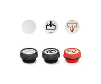 MH.
Labels with marks and symbolsfor oil plugs, aluminium