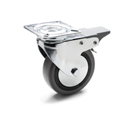 RE.C7
Castors for the general public with steel bracketVulcanised rubber coating