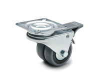 Twin castors for the general public with steel bracket