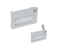 Flush pull handles with lever latch