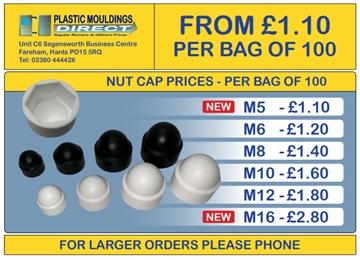 Coloured Plastic M12 Nut Caps