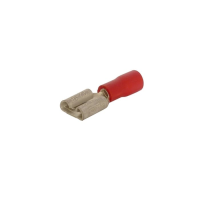 Female Half Insulated Crimp Connector, 6.3mm (100 pack) - Red