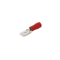 Male Half Insulated Crimp Connector, 6.3mm (100 pack) - Red