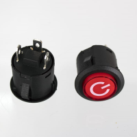 Round Latching Push Button - Red