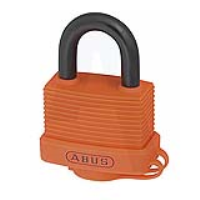 KML19177 ABUS 70AL Series Weather Resistant  Aluminium Open Shackle ORANGE Padlock with 2 keys KA6401