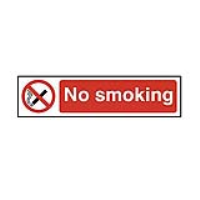 No Smoking 200mm x 50mm PVC Self Adhesive Sign