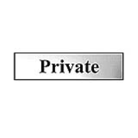 Private 200mm x 50mm Chrome Self Adhesive Sign