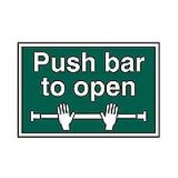Push Bar To Open 200mm x 300mm PVC Self Adhesive Sign