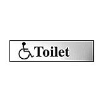 Disabled Toilet 200mm x 50mm Chrome Self Adhesive Sign