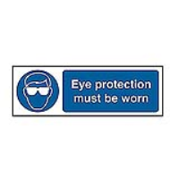 Eye Protection Must Be Worn 300mm x 100mm PVC Self Adhesive Sign