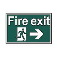 Fire Exit RIGHT 200mm x 300mm PVC Self Adhesive Sign