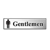 Gentlemen 200mm x 50mm Chrome Self Adhesive Sign