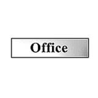 Office 200mm x 50mm Chrome Self Adhesive Sign